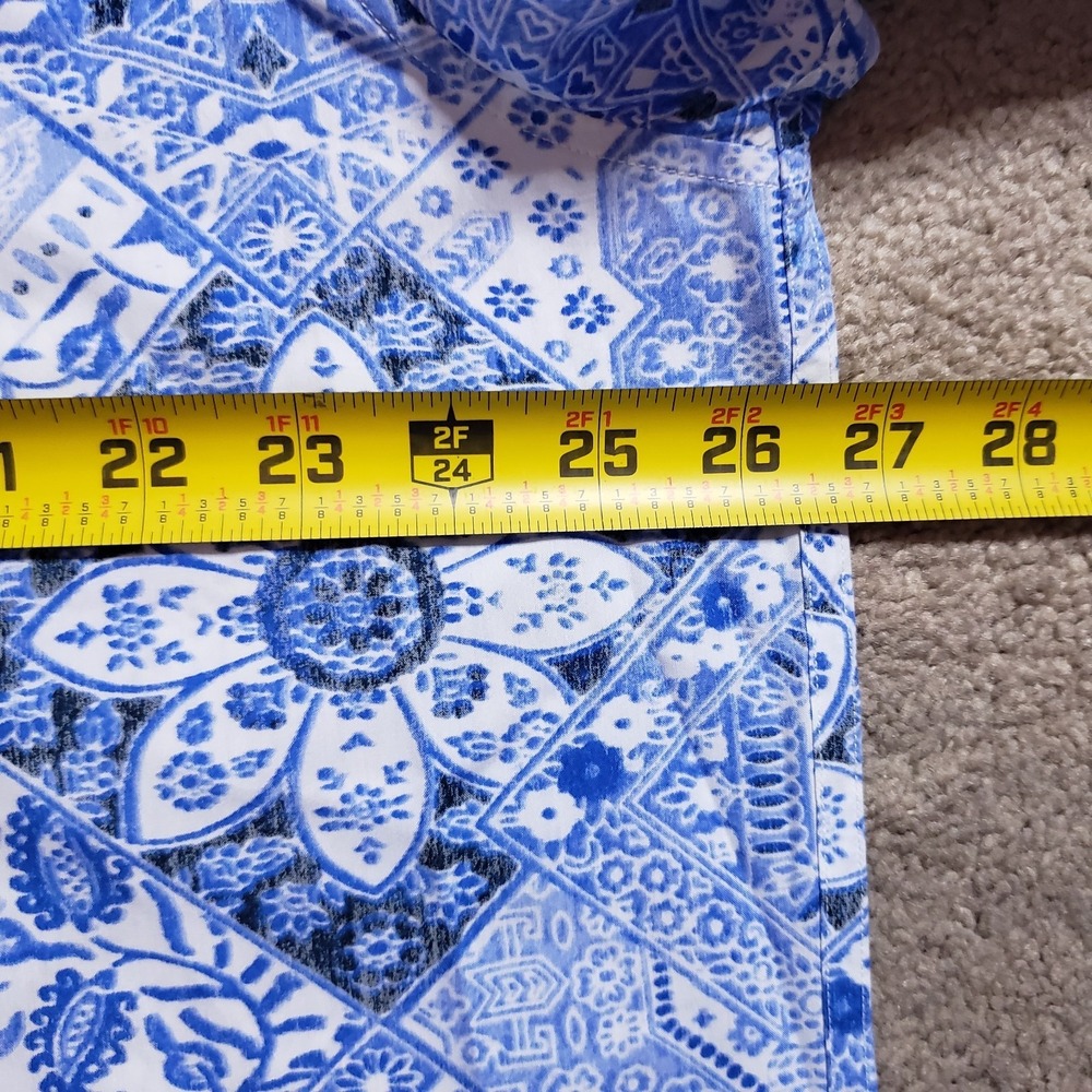 Tommy Bahama Shirt XL Blue Mediterranean Mykonos Reverse Print Flip Silk Summer - Picture 11 of 14